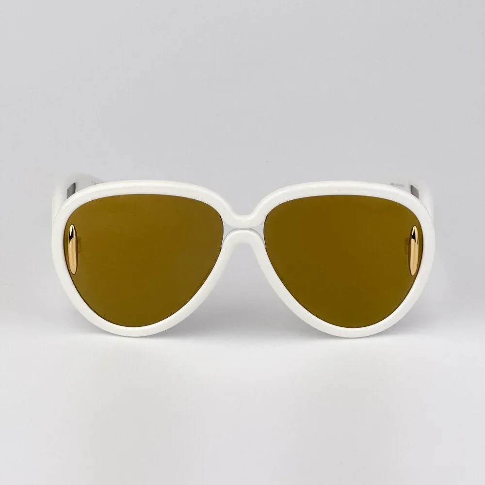 Loewe x Paula’s Ibiza Sunglasses – Ivory Pilot Frame Brown Gold LW40132I 25G
